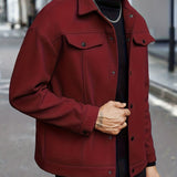 Men's Snap Button Jacket – Modern Casual Lightweight Overshirt