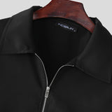 Men's Cropped Zip Jacket – Short Structured Casual Bomber Style