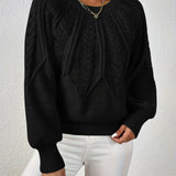 Women's Cable Knit Jumper – Relaxed Fit Chunky Winter Top