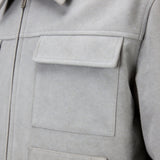 Men's Relaxed-Fit Collared Utility Jacket - Pocketed Layer