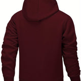 Men's Hooded Fleece-Lined Zip-Up Jacket - Cosy Winter Layer