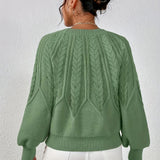 Women's Cable Knit Jumper – Relaxed Fit Chunky Winter Top