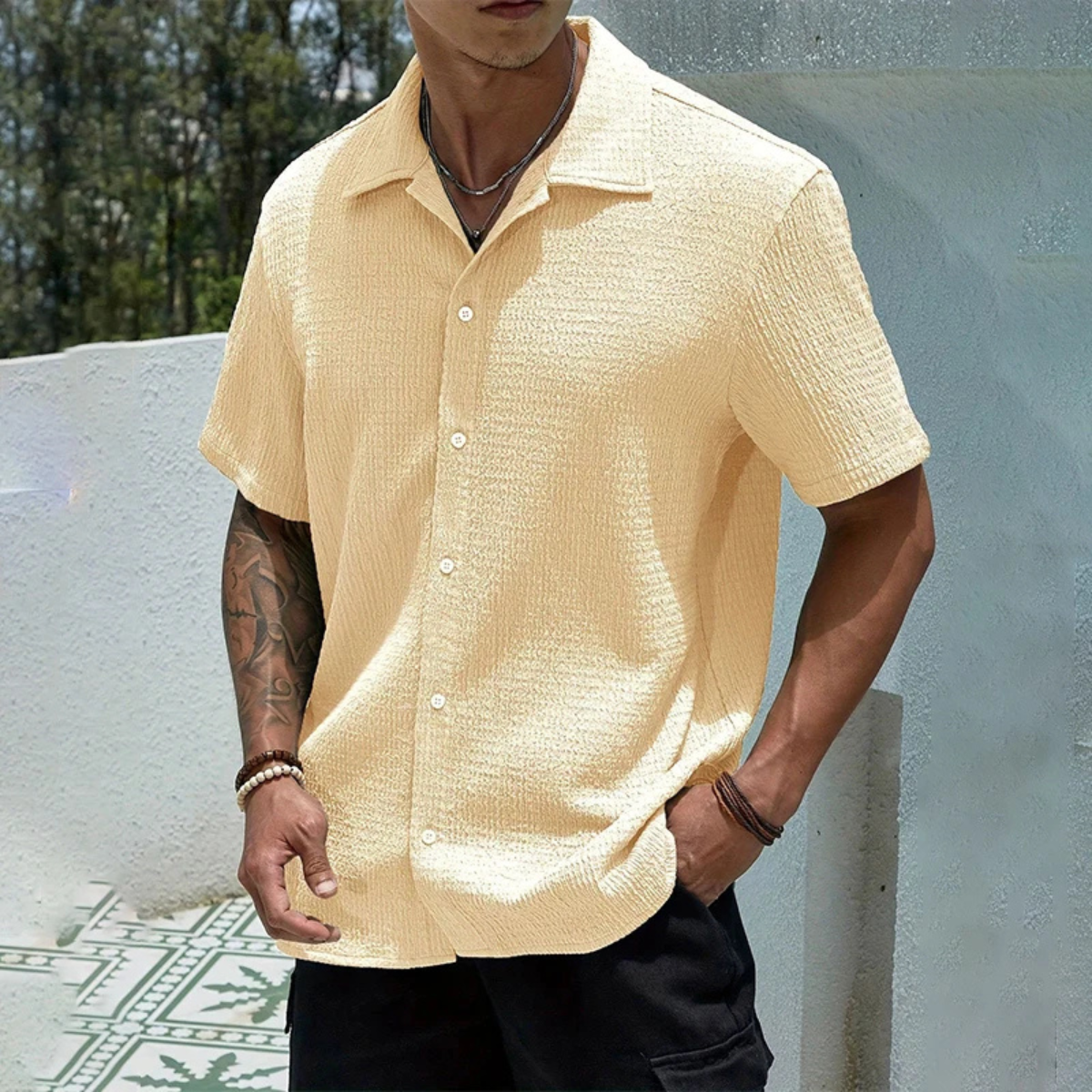 Men's Summer Button-Up Shirt | Casual Streetwear Style