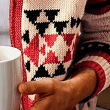 Men's Patterned Zip-Up Cardigan - Stand-Collar Knit Layer