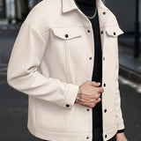Men's Snap Button Jacket – Modern Casual Lightweight Overshirt