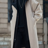 Men's Hooded Overcoat – Long Layered Winter Coat with Hood