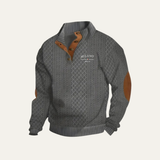 Men's Quarter Zip Sweater | Milano Knit with Elbow Patches