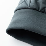 Men's Quilted Bomber Jacket - Fleece-Lined Ribbed Trim Layer