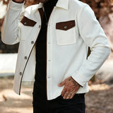 Men's Button Front Jacket – Smart Casual Tailored Overshirt