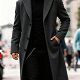 Men's Long Tailored Coat – Smart Winter Overcoat for Formal Wear