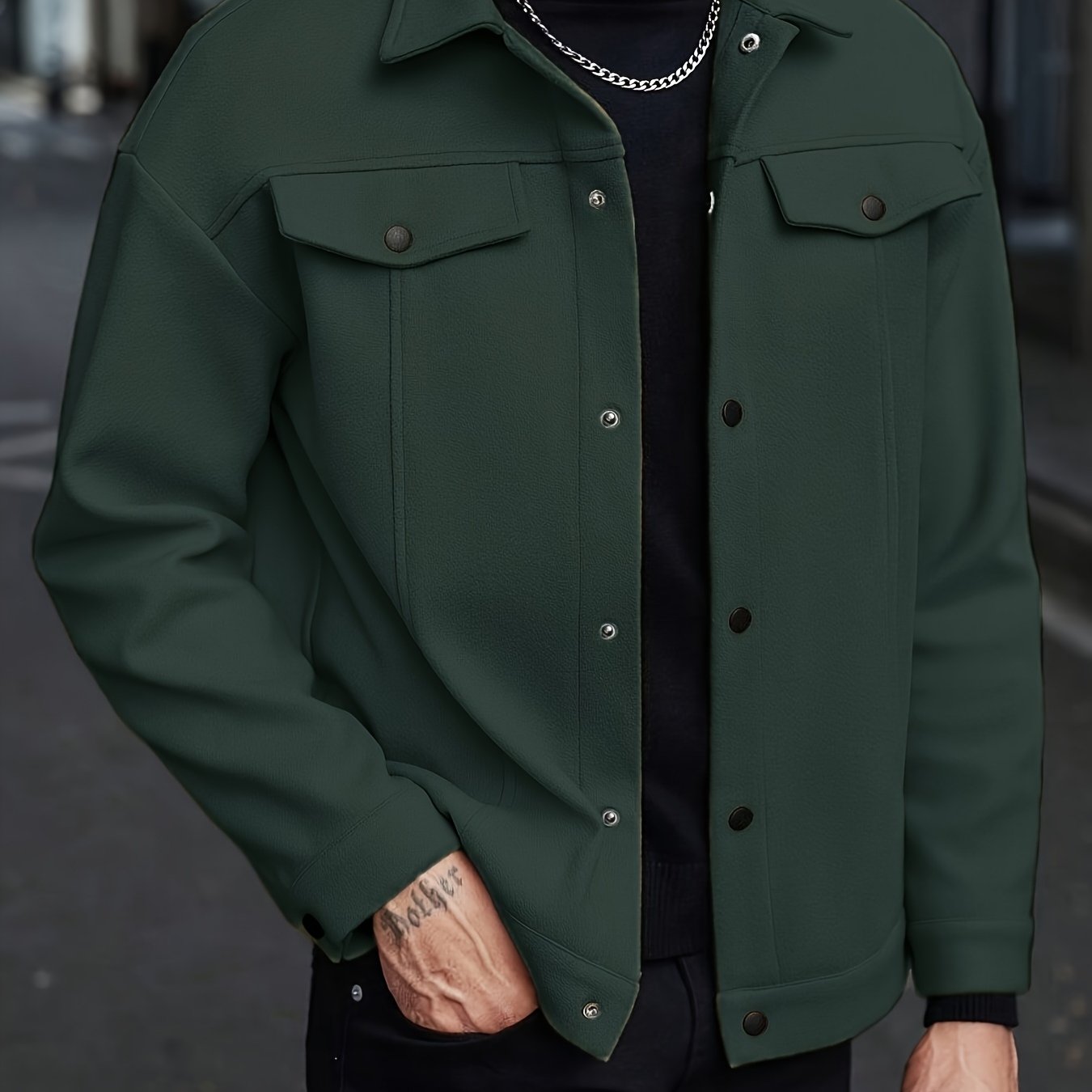 Men's Snap Button Jacket – Modern Casual Lightweight Overshirt