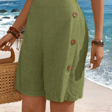 Comfortable Side Button Shorts | Mid-Thigh Summer Essential