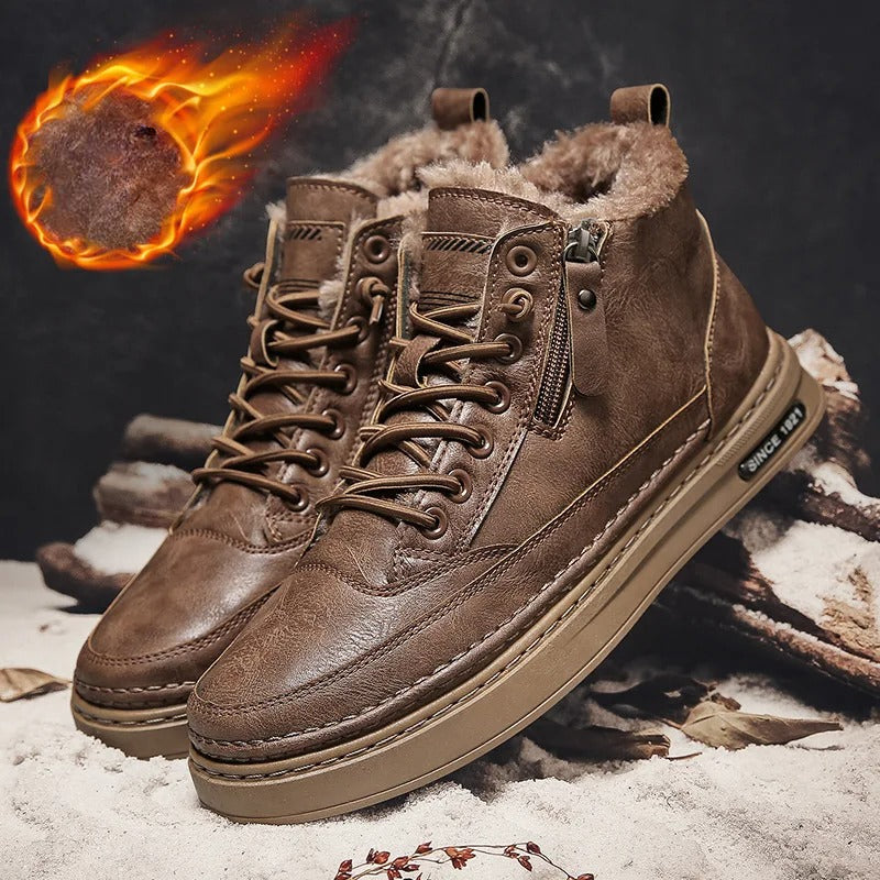Men's Winter Boots - Fleece Lined Warm Boots for Cold Weather