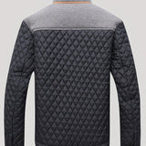 Men's Quilted Jacket with Stand Collar – Padded Winter Outerwear