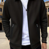 Men's Textured Zip Jacket – Lightweight Modern Casual Layer