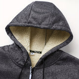 Men's Hooded Fleece-Lined Zip-Up Jacket - Cosy Winter Layer