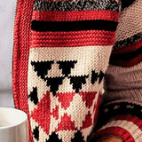 Men's Patterned Zip-Up Cardigan - Stand-Collar Knit Layer