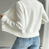 Women's Cable Knit Cardigan – Button Front Chunky Knitted Top