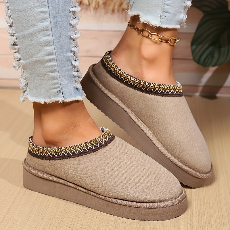 Women's Cosy House Slippers - Soft Lined Non-Slip Indoor Shoes