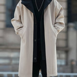 Men's Hooded Overcoat – Long Layered Winter Coat with Hood