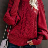 Women's Cable Knit Jumper – Cosy Comfort Fit Winter Sweater