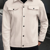 Men's Snap Button Jacket – Modern Casual Lightweight Overshirt