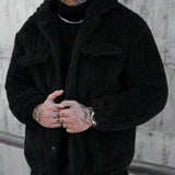 Men's Textured Winter Jacket – Warm Casual Outerwear with Character