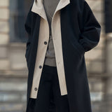 Men's Hooded Overcoat – Long Layered Winter Coat with Hood