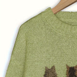 Women's Cat Print Jumper – Novelty Knit Sweater for Cat Lovers