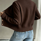 Women's Cable Knit Cardigan – Button Front Chunky Knitted Top
