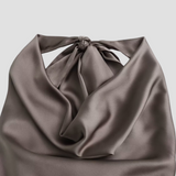 Halter Back Satin Tank Top | Fluid Elegance, Effortless Allure