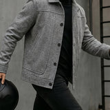 Men's Tailored Everyday Jacket - Button-Front Casual Layer