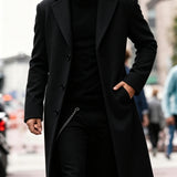 Men's Long Tailored Coat – Smart Winter Overcoat for Formal Wear