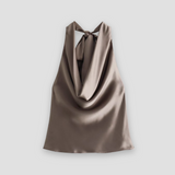 Halter Back Satin Tank Top | Fluid Elegance, Effortless Allure