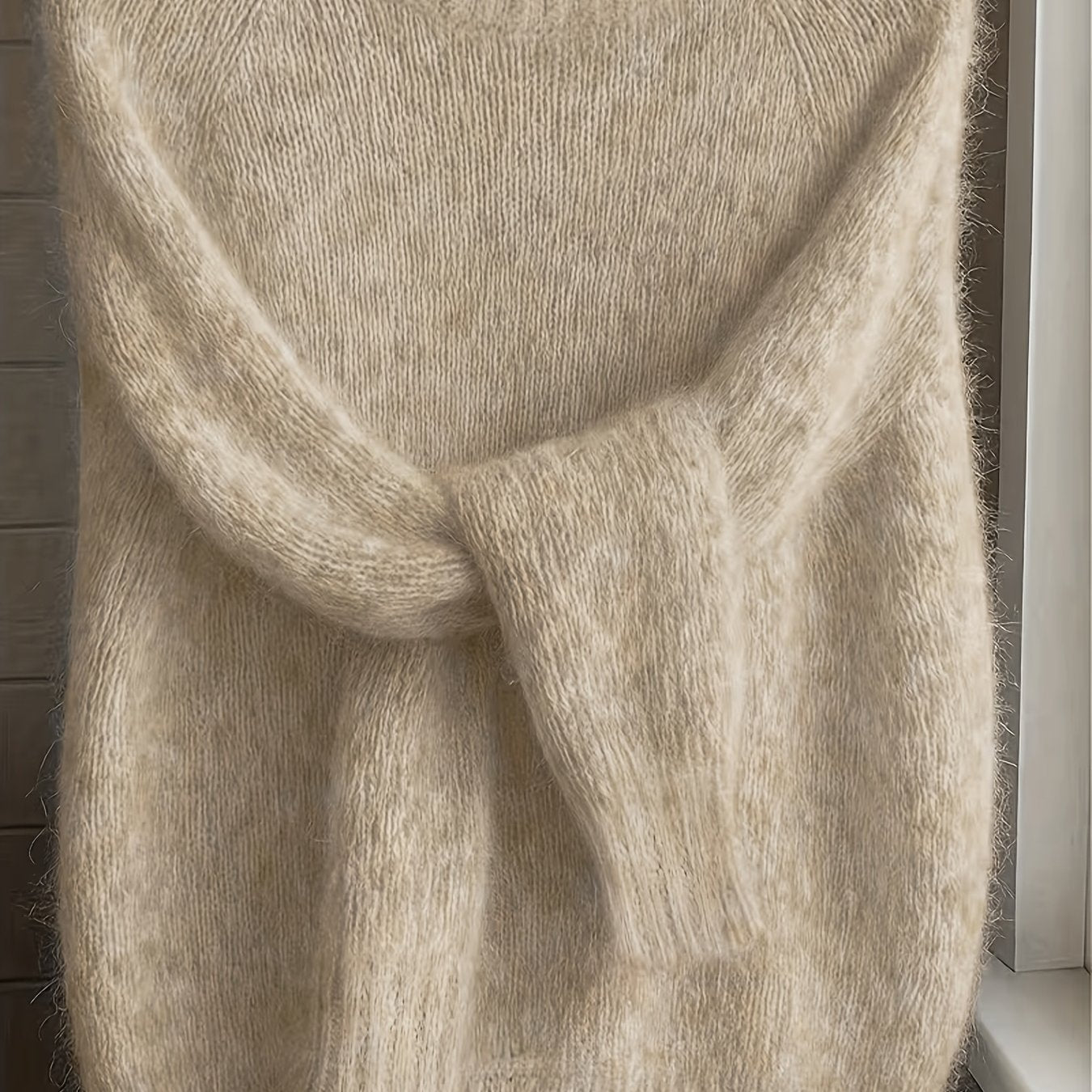 Women's Crew Neck Jumper – Soft Textured Knit Sweater Top