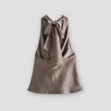 Halter Back Satin Tank Top | Fluid Elegance, Effortless Allure