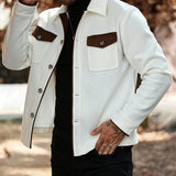 Men's Button Front Jacket – Smart Casual Tailored Overshirt