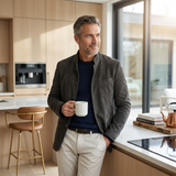 Men's Textured Button Cardigan - Tailored Fit Layering Piece