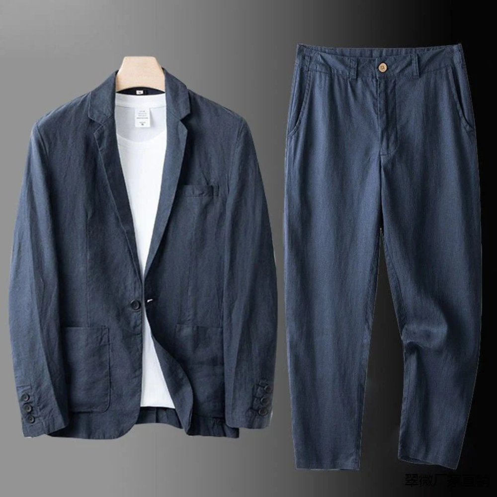 Men's Cardigan and Trousers Set – Matching 2 Piece Knitted Outfit