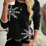 Women's Christmas Jumper – Snowflake Knit Festive Pullover