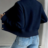 Women's Cable Knit Cardigan – Button Front Chunky Knitted Top