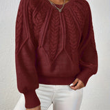 Women's Cable Knit Jumper – Relaxed Fit Chunky Winter Top