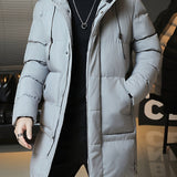 Men's Hooded Longline Coat – Warm Mid-Length Winter Overcoat