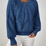 Women's Cable Knit Jumper – Relaxed Fit Chunky Winter Top