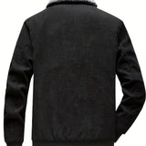 Men's Ribbed Fleece-Lined Jacket – Textured Warm Layering Style