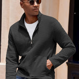 Men's Textured Zip Jacket – Stand Collar Smart Casual Outerwear