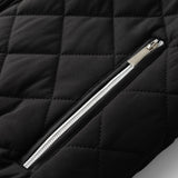 Men's Quilted Bomber Jacket - Fleece-Lined Ribbed Trim Layer