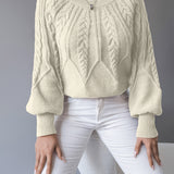 Women's Chunky Cable Knit Jumper – Nordic Style Winter Sweater