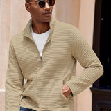 Men's Textured Zip Jacket – Stand Collar Smart Casual Outerwear