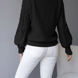 Women's Chunky Cable Knit Jumper – Nordic Style Winter Sweater